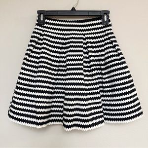 EXPRESS | Striped Bandage Fit & Flare Skater Skirt